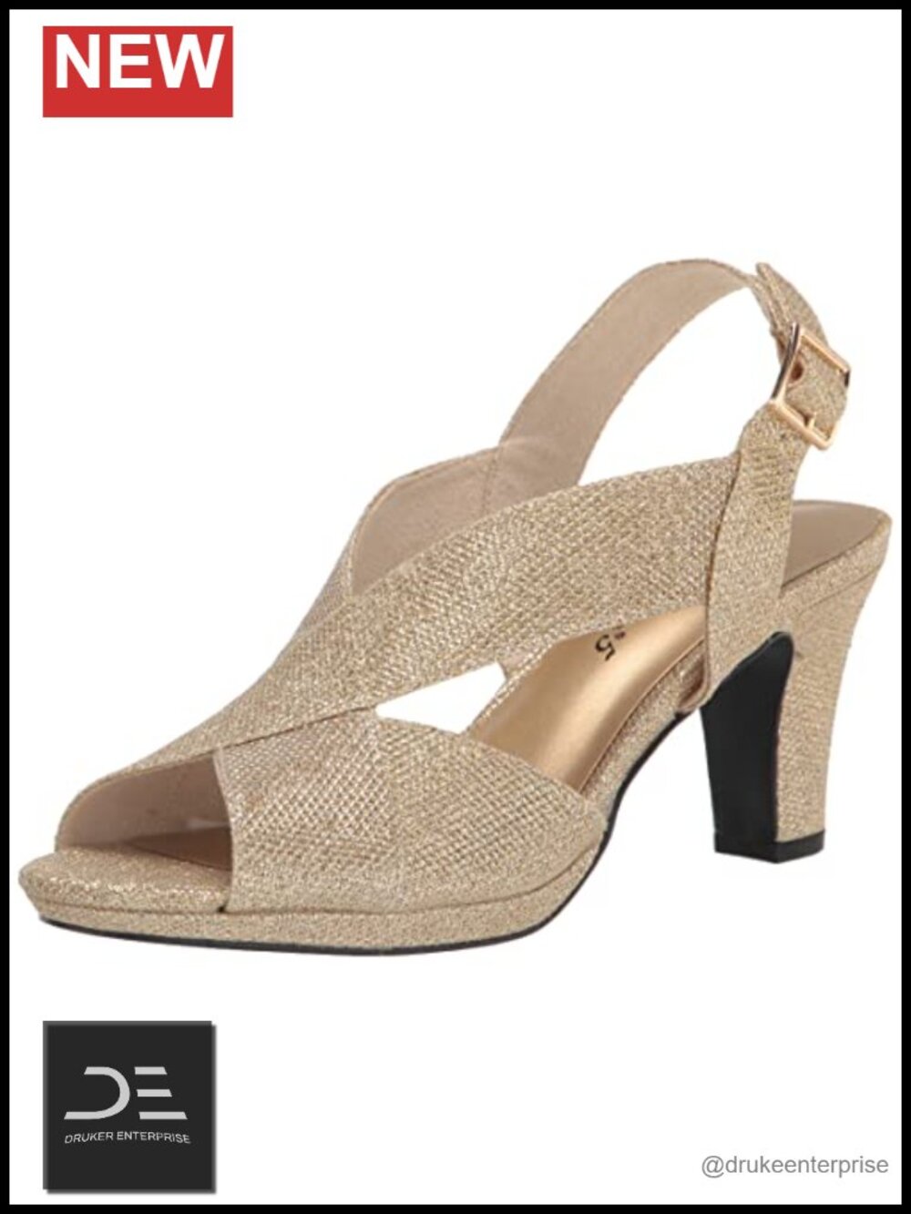Women's Christy Dress Sandals - Open Toe Heeled Sandals with Adjustable Ankle